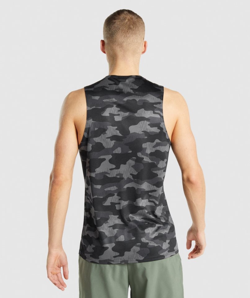 Men's Gymshark Arrival Tanks Camo | CA A08D63